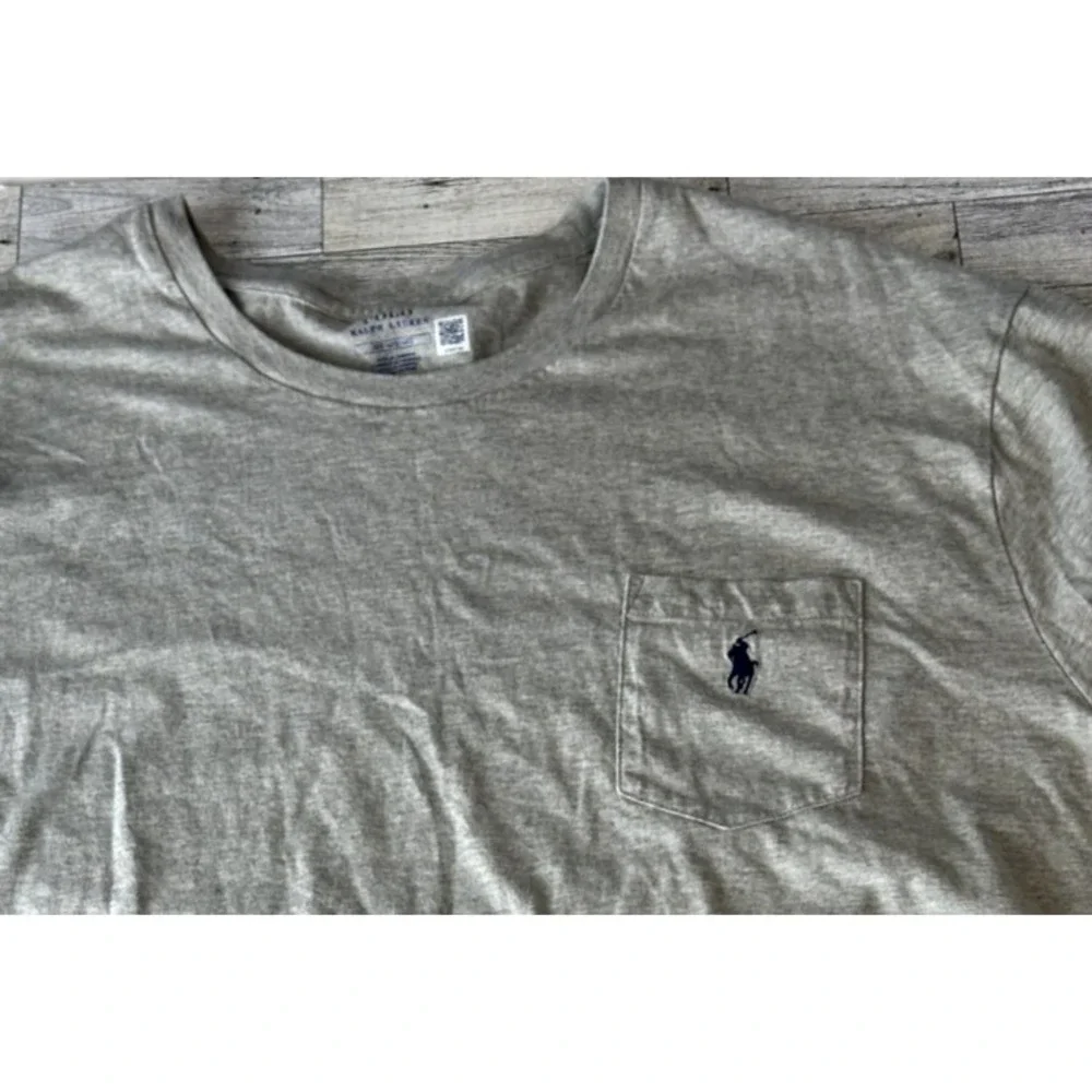 Polo Ralph Lauren Shirt Mens XXL Oatmeal Beige Heather Pocket Crew Neck T-shirt